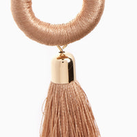 Nude Statement Tassel Drop Earrings