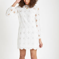 Dark yellow lace cut out swing dress