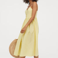 Linen-blend dress