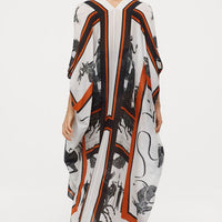 Silk-blend kaftan