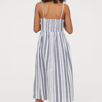 Linen-blend dress