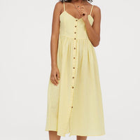 Linen-blend dress