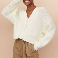 Rib-knit cardigan
