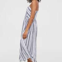 Linen-blend dress