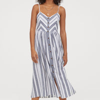 Linen-blend dress