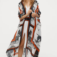 Silk-blend kaftan