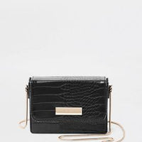 Black mini boxy cross body bag